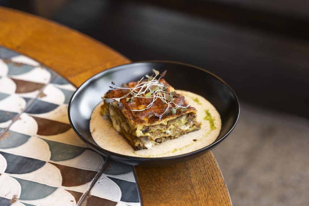 Kacsahúsos lasagne bianca mézes szarvasgombakrémmel