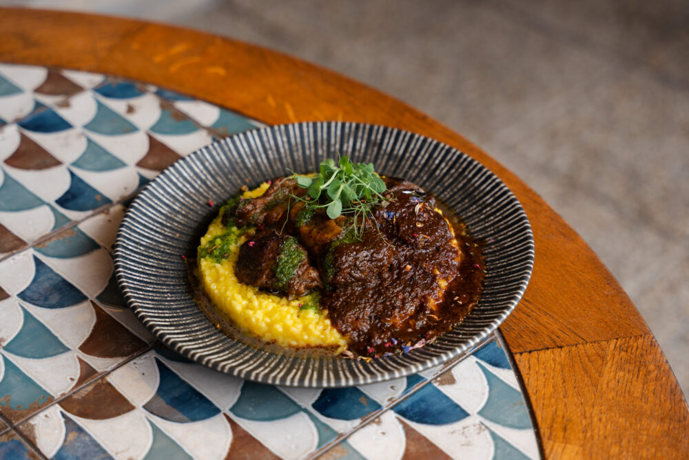 Borjú ossobuco sáfrányos rizottóval
